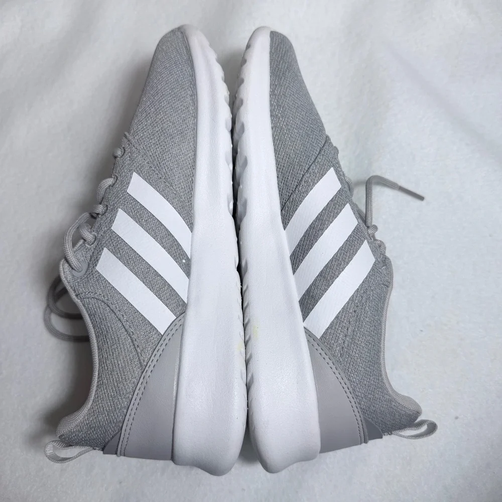 Adidas QT Racer 2.0 Women 8 Grey White Running Shoes FY8312 Cloudfoam Sneakers